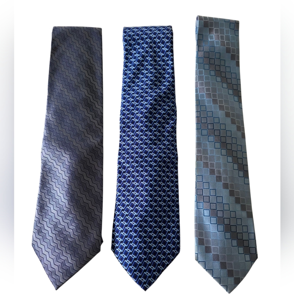 Men's Neckwear Bundle Lot 3 Neck Ties Claiborne Stafford Kenneth Cole
